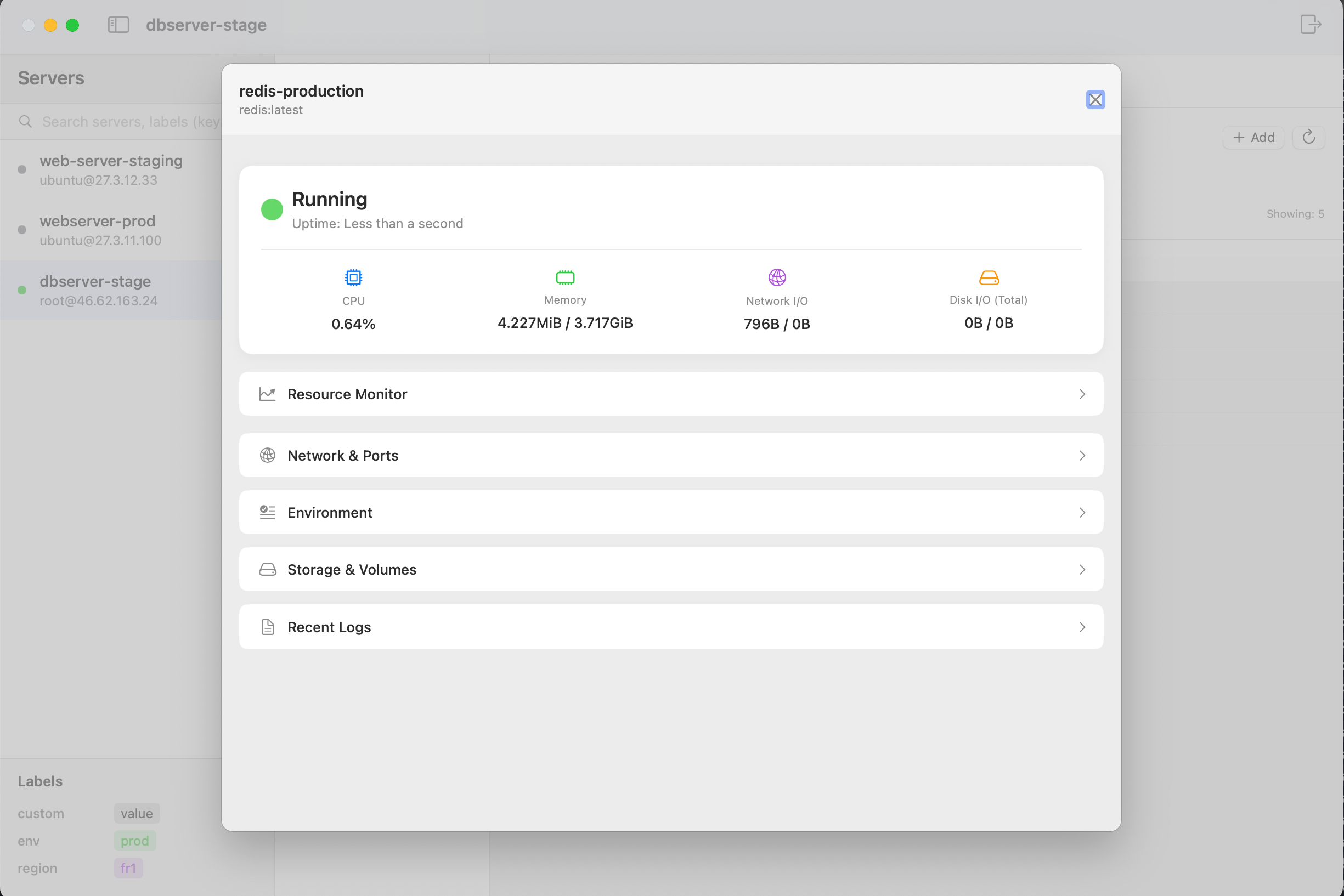 Redis Container Resource Monitoring